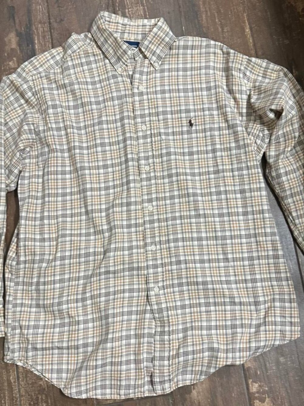 Ralph Lauren men’s brown plaid button up shirt Size L #preppy #classic